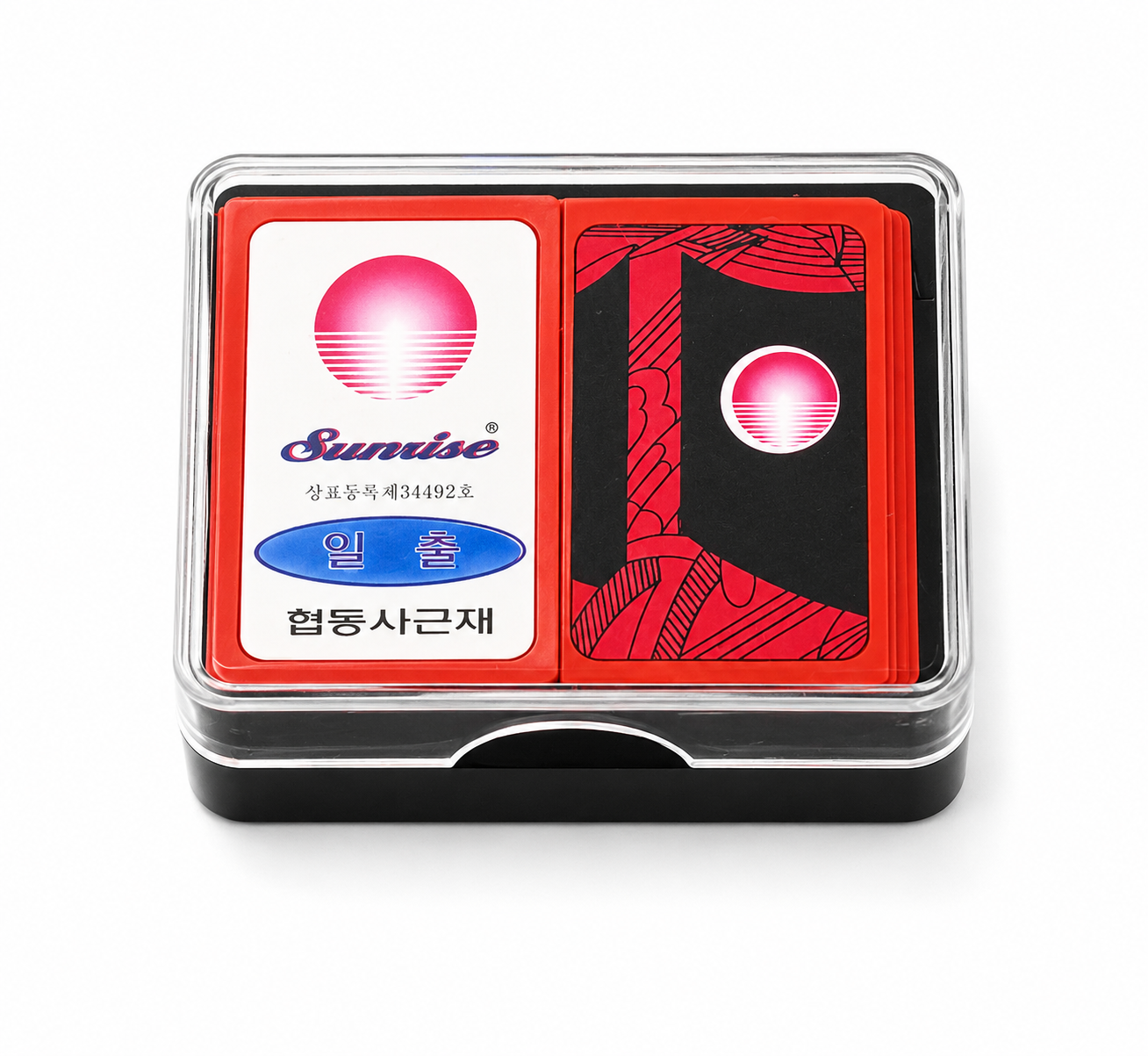 화투 Hwatu Korean flower cards, Sunrise 일출 deck in a clear hard case