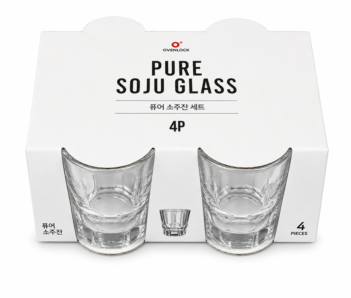 소주잔 Pure soju glass set, box of 4