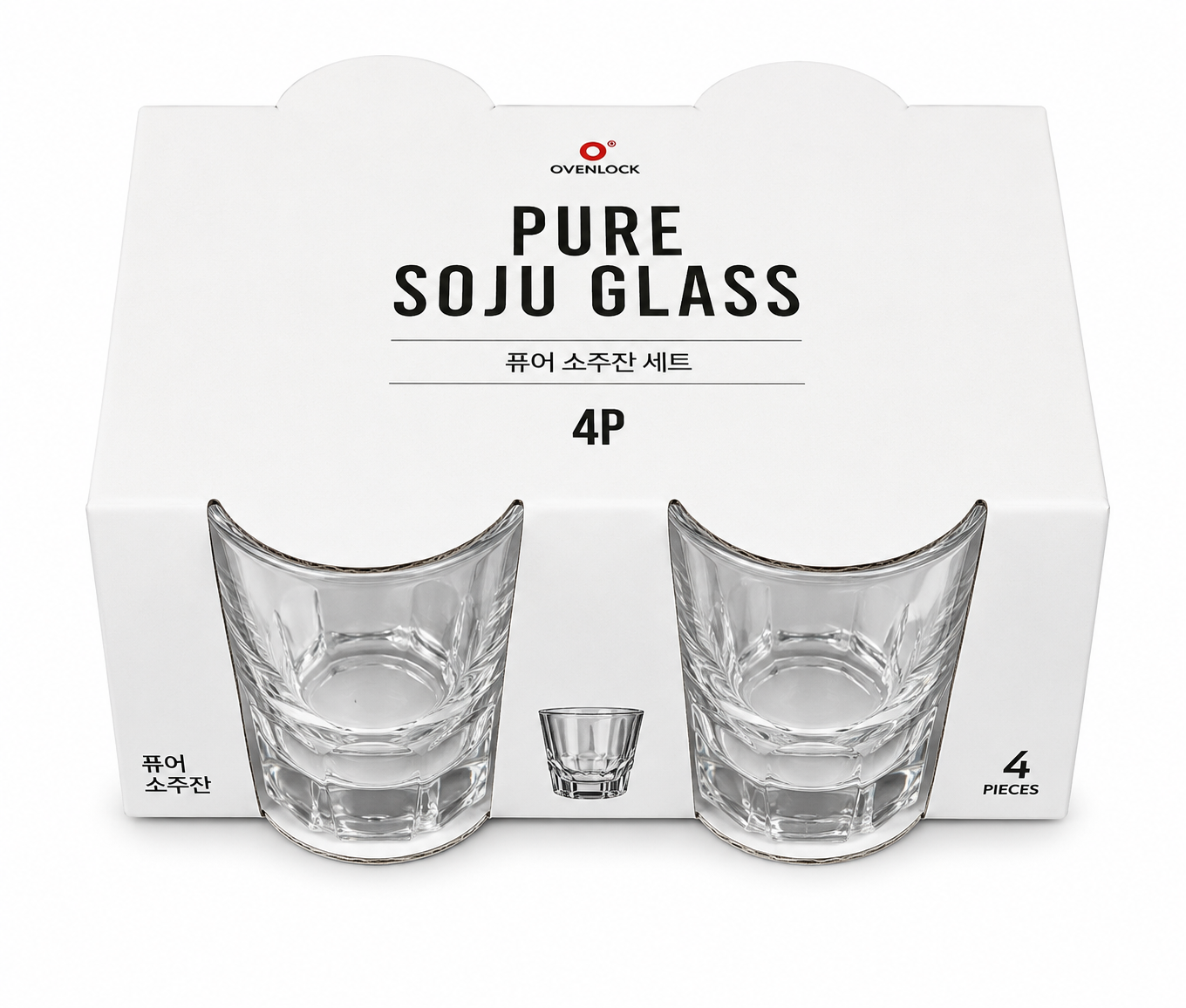 소주잔 Pure soju glass set, box of 4