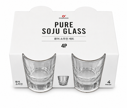 소주잔 Pure soju glass set, box of 4