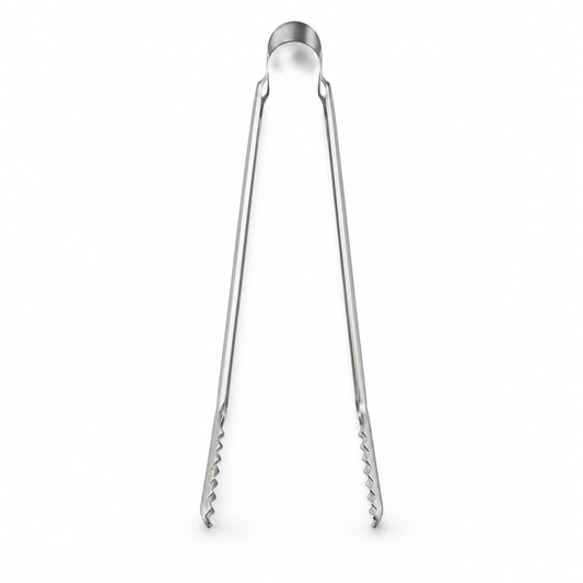 Stainless steel Korean BBQ grill tongs with serrated tips