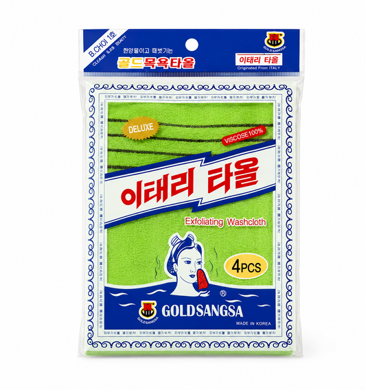이태리 타올 Italy Towel deluxe 4-pack, Korean exfoliating washcloth, made in Korea