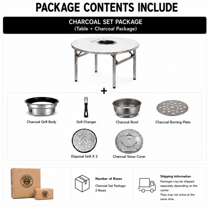 KBBQBros MARU – Round Korean BBQ Grill Table | Charcoal and Gas, Made in Korea