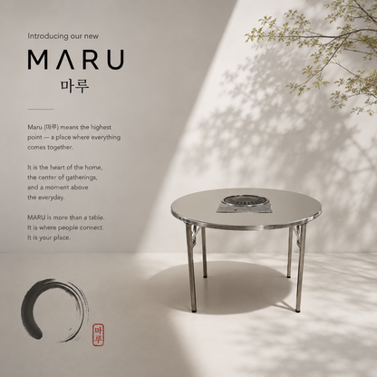 KBBQBros MARU – Round Korean BBQ Grill Table | Charcoal and Gas, Made in Korea