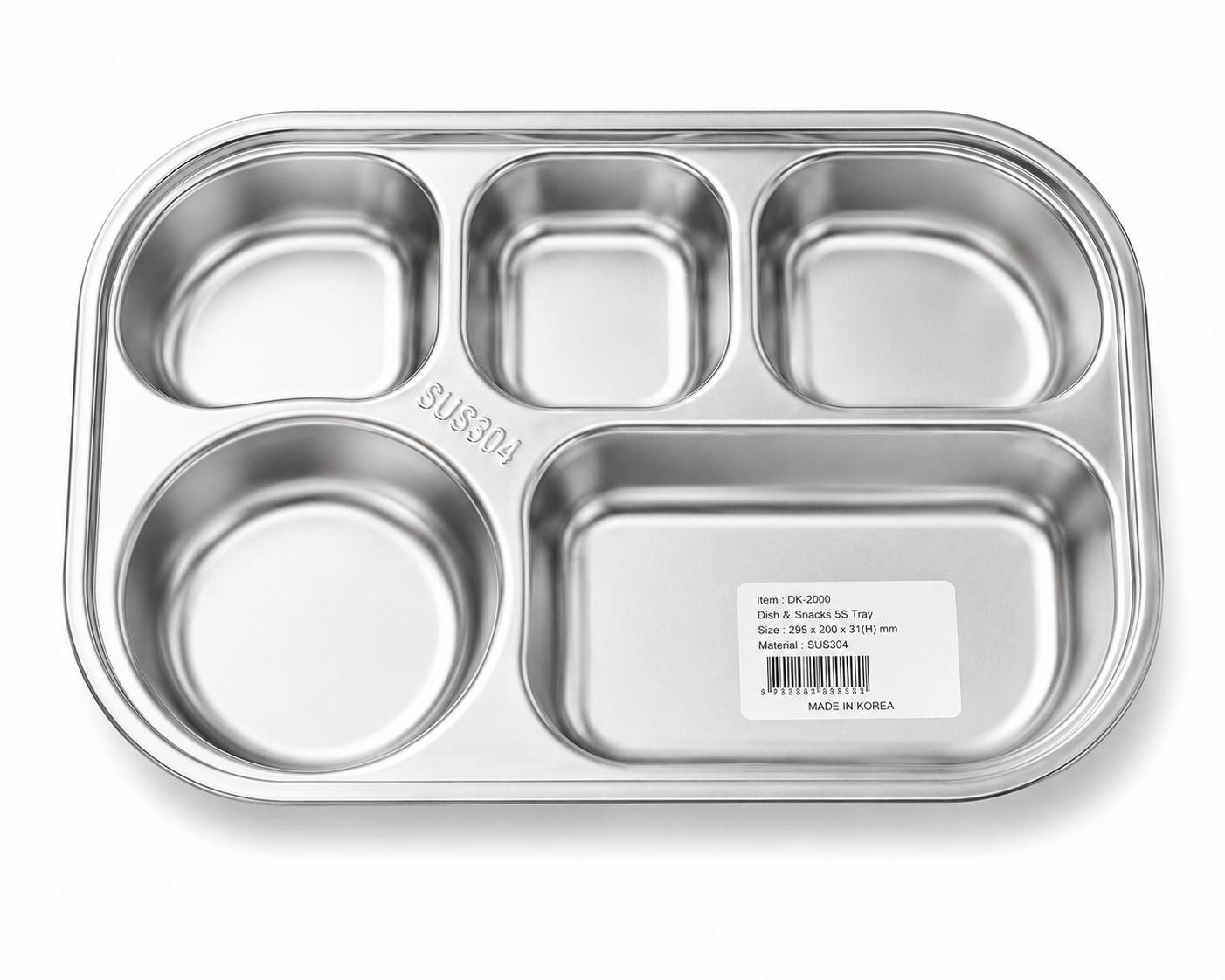 아이 식판 stainless divided tray with five compartments, SUS304, made in Korea